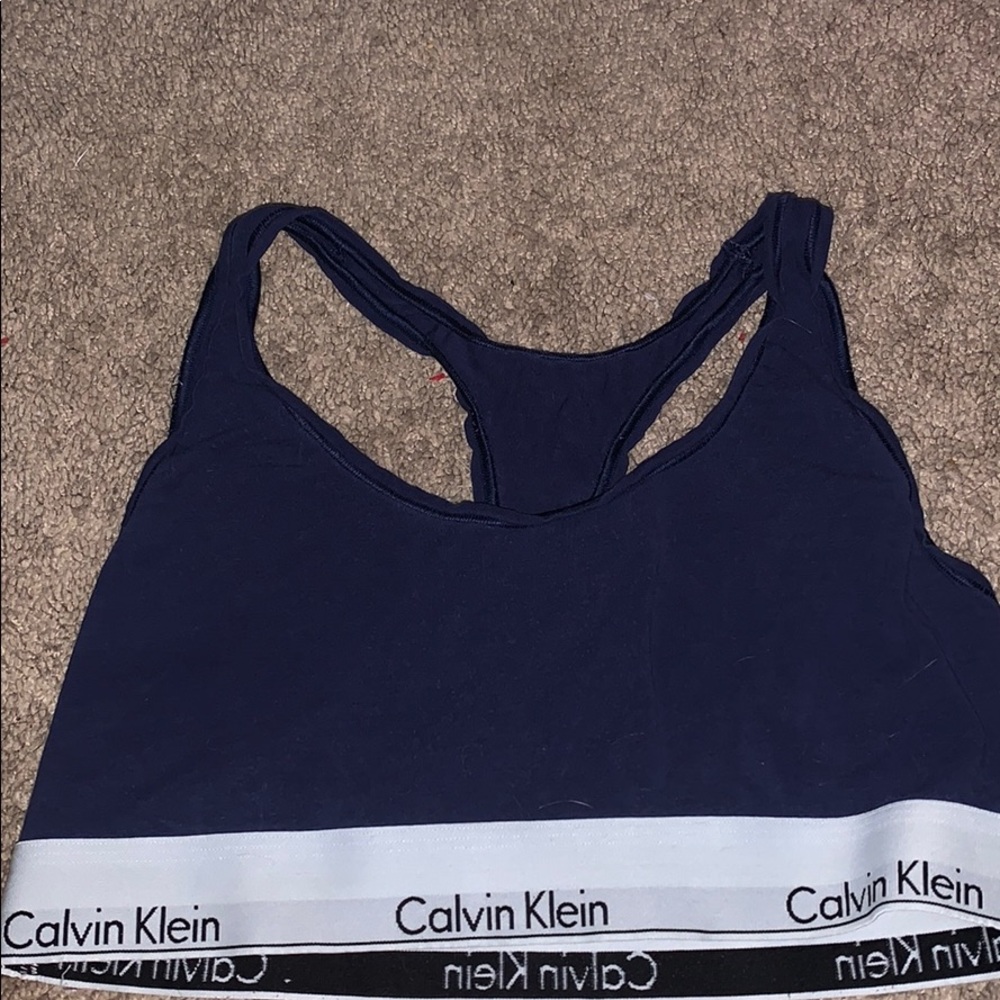 blue calvin klein bra